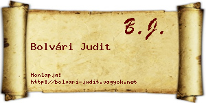 Bolvári Judit névjegykártya